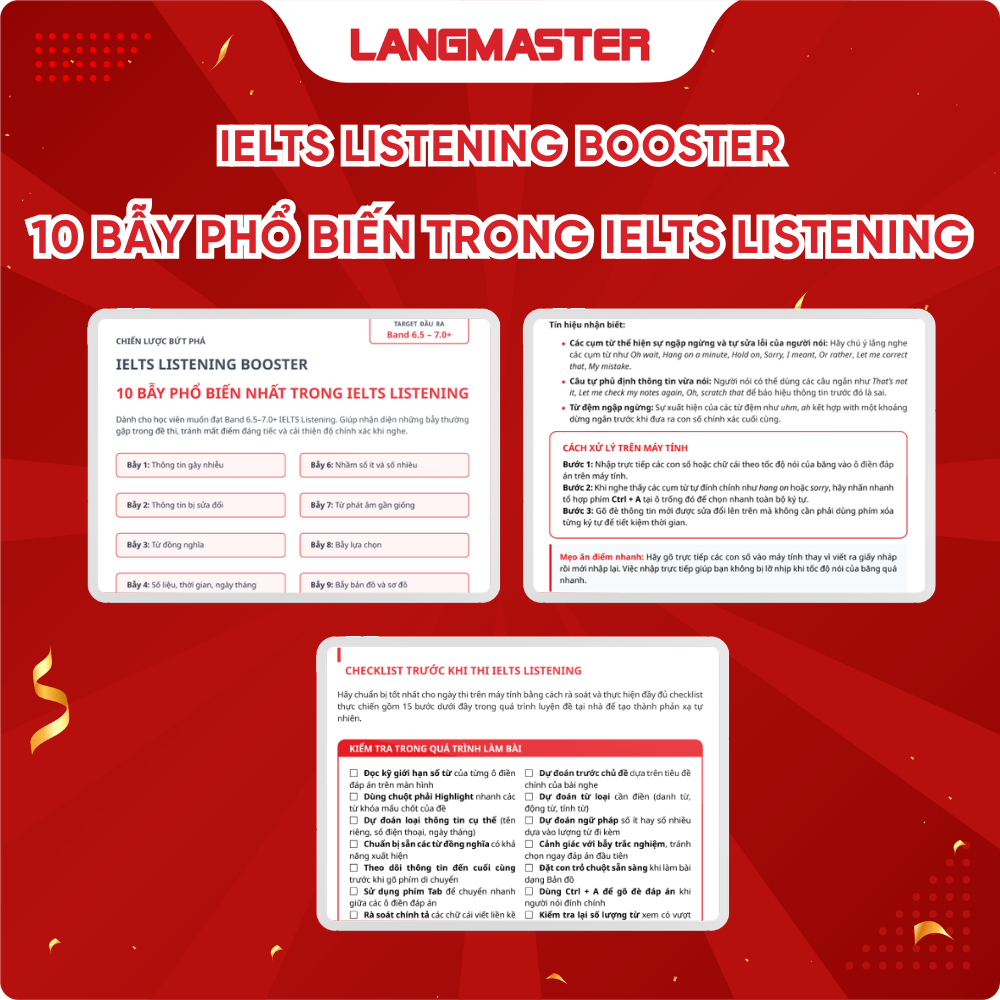 IELTS Listening Booster: 10 bẫy phổ biến nhất trong IELTS Listening